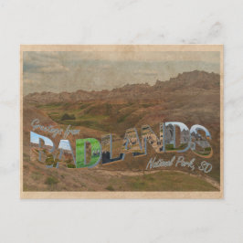 Cartão Postal Parque Nacional das Badlands, Cartaz do Estilo Vin
