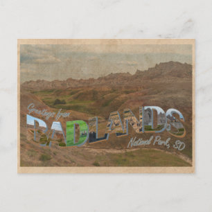 Cartão Postal Parque Nacional das Badlands, Cartaz do Estilo Vin
