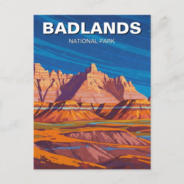 Cartão Postal Parque Nacional das Badlands Souvenir (Frente)