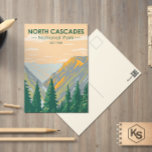 Cartão Postal Parque Nacional das Cascades do Norte, Washington<br><div class="desc">Trabalho de arte de vetor de cascata do norte. O parque é formado por um norte e um troço sul,  bissecado pelo rio Skagit que atravessa as represas de Ross Lake National Recreation Area.</div>