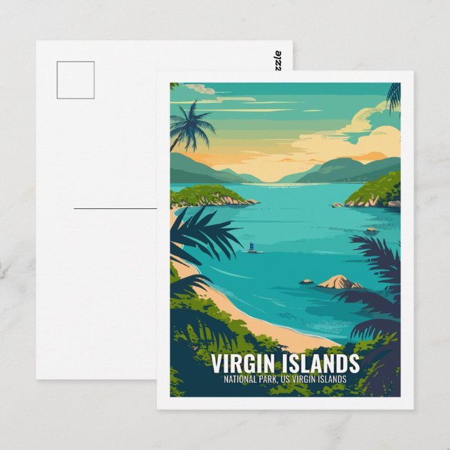 Cartão Postal Parque Nacional das Ilhas Virgens dos EUA (Frente/Verso)