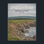 Cartão Postal Parque Nacional das Terras Altas do Cabo Bretão -<br><div class="desc">Design do vetor do Parque Nacional de Cape Breton Highlands. O parque é o primeiro parque nacional nas províncias atlânticas do Canadá. É constituída por montanhas, vales, cachoeiras e orlas rochosas.</div>