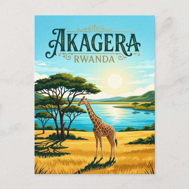 Cartão Postal Parque Nacional de Akagera Ruanda (Frente)