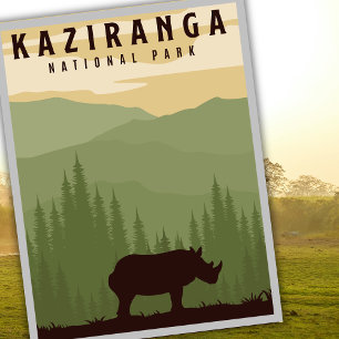 Cartão Postal Parque Nacional de Kaziranga Safari Viagens Índia