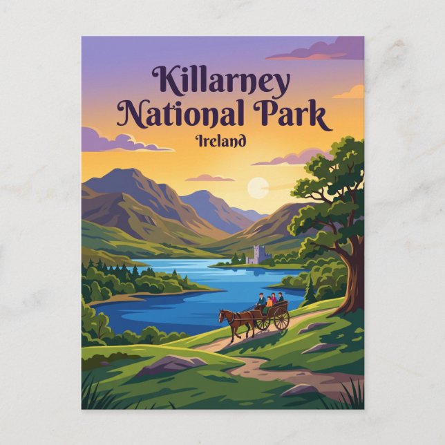 Cartão Postal Parque Nacional de Killarney Irlanda (Frente)