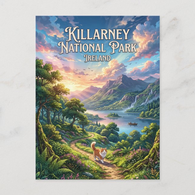 Cartão Postal Parque Nacional de Killarney Irlanda (Frente)