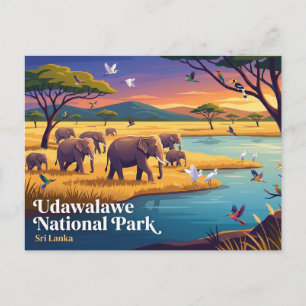 Cartão Postal Parque Nacional de Udawalawe Sri Lanka