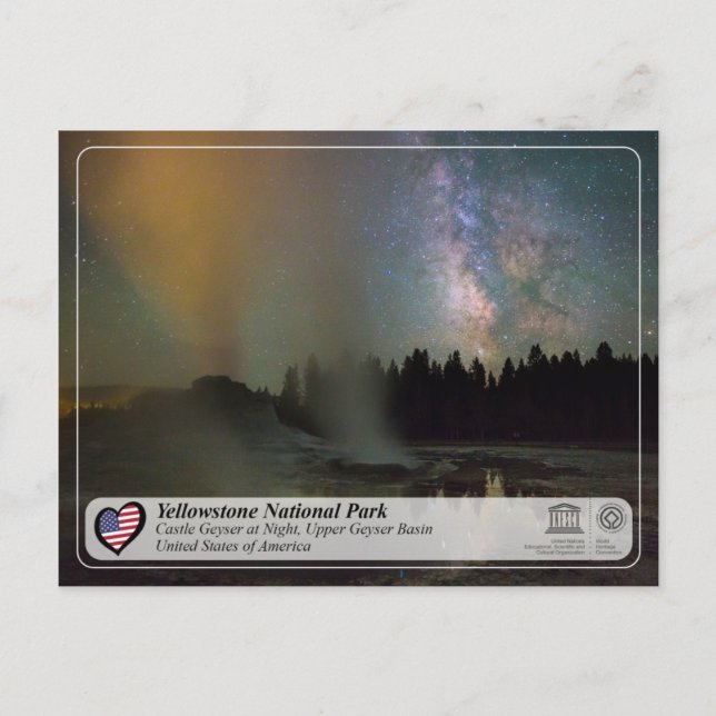 Cartão Postal Parque Nacional de Yellowstone - Castle Geyser (Frente)