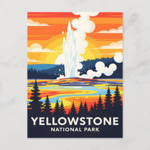 Cartão Postal Parque Nacional de Yellowstone – Geyse vibrante