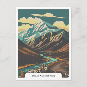 Cartão Postal Parque Nacional Denali, Alasca EUA