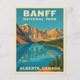 Cartão Postal Parque Nacional do Banff da viagens vintage - Retr