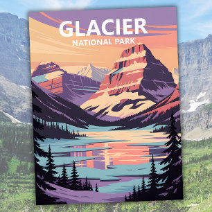 Cartão Postal Parque Nacional do Glacier Personalizado Lago McDo
