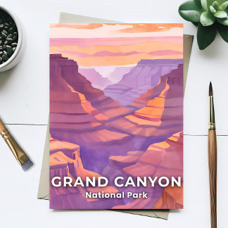 Cartão Postal Parque Nacional do Grand Canyon Aquarela Viagem