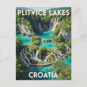 Cartão Postal Parque Nacional dos Lagos de Plitvice Croácia Pais
