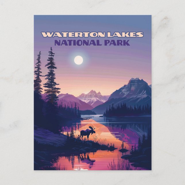 Cartão Postal Parque Nacional dos Lagos Waterton Canada Alberta (Frente)