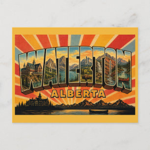 Cartão Postal Parque Nacional dos Lagos Waterton, Rockies de Alb
