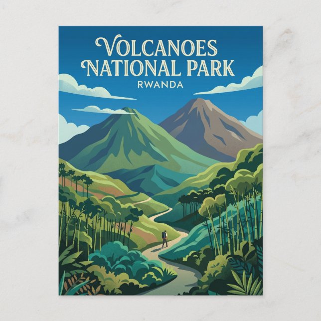 Cartão Postal Parque Nacional dos Vulcões Ruanda (Frente)