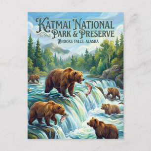 Cartão Postal Parque Nacional e Reserva Katmai EUA
