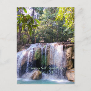 Cartão Postal Parque Nacional Erawan, Tailândia,