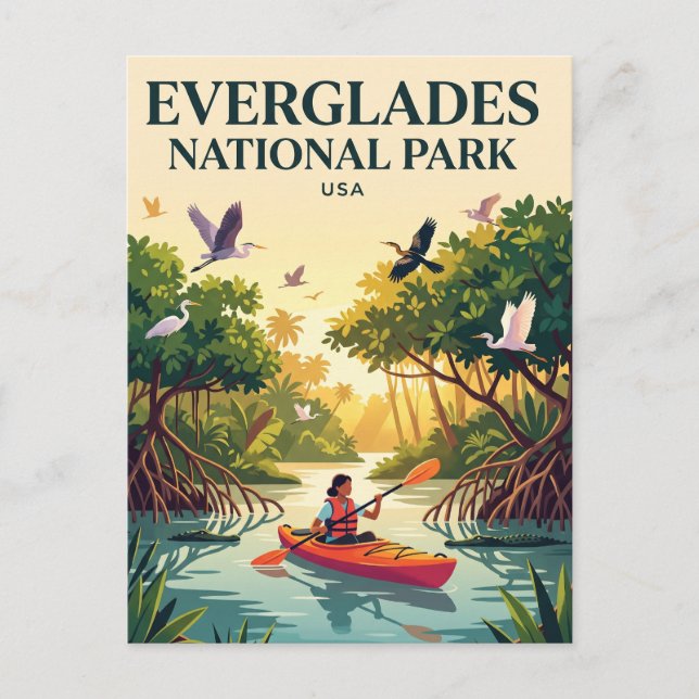Cartão Postal Parque Nacional Everglades EUA (Frente)