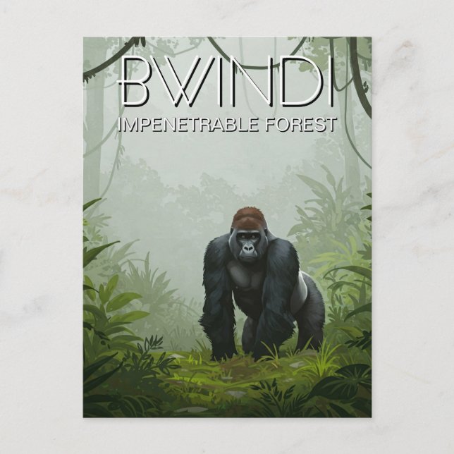 Cartão Postal Parque Nacional Florestal Impenetrável de Uganda B (Frente)