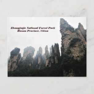 Cartão Postal Parque Nacional Florestal Zhangjiajie, China húng