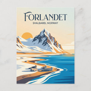 Cartão Postal Parque Nacional Forlandet Noruega