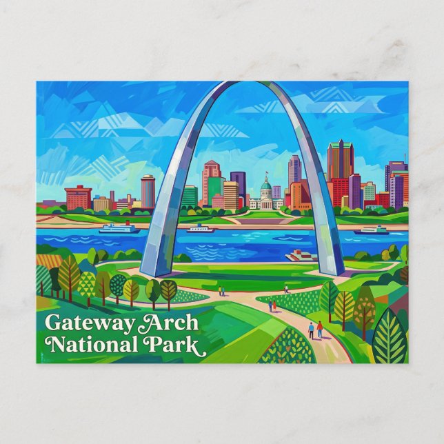 Cartão Postal Parque Nacional Gateway Arch EUA (Frente)