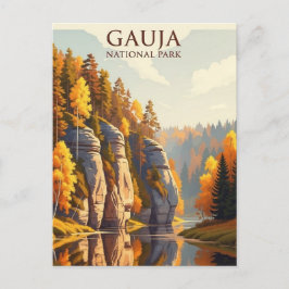 Cartão Postal Parque Nacional Gauja Letônia Viagem