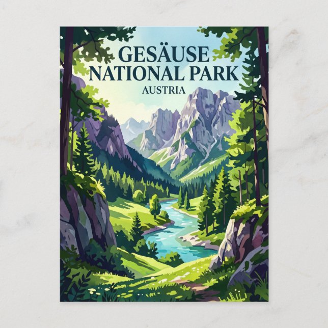 Cartão Postal Parque Nacional Gesäuse Áustria (Frente)