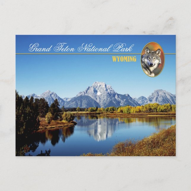 Cartão Postal Parque Nacional Grand Teton em Wyoming (Frente)