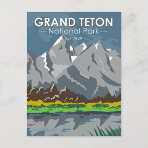 Cartão Postal Parque Nacional Grand Teton Wyoming Vintage