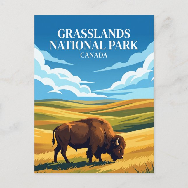 Cartão Postal Parque Nacional Grasslands Canadá (Frente)