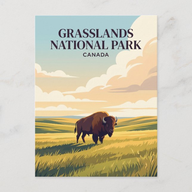 Cartão Postal Parque Nacional Grasslands Canadá (Frente)