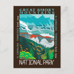 Cartão Postal Parque Nacional Great Smoky Mountains Desgastado