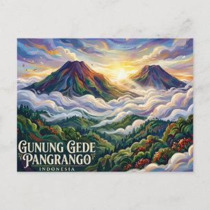 Cartão Postal Parque Nacional Gunung Gede Pangrango Indonésia