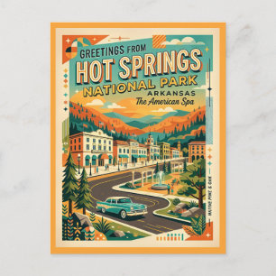 Cartão Postal Parque Nacional Hot Springs Estilo Vintage