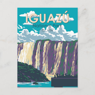 Cartão Postal Parque Nacional Iguazu Argentina Viagem Art Vintag