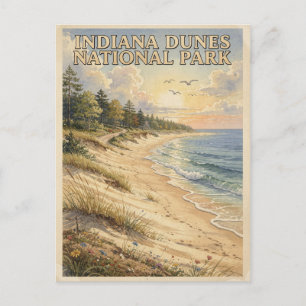 Cartão Postal Parque Nacional Indiana Dunes Lago Michigan