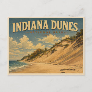 Cartão Postal Parque Nacional Indiana Dunes Vintage