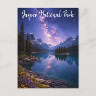 Cartão Postal Parque Nacional Jasper Canadá à Noite