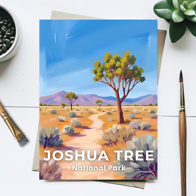 Cartão Postal Parque Nacional Joshua Tree Califórnia Aquarela (Criador carregado)