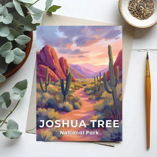 Cartão Postal Parque Nacional Joshua Tree Califórnia Arte Pintad