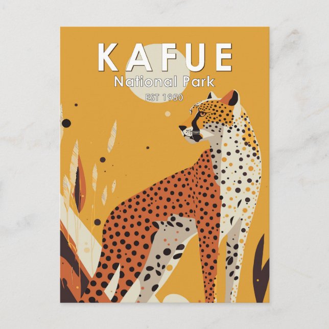 Cartão Postal Parque Nacional Kafue Zâmbia Vintage (Frente)