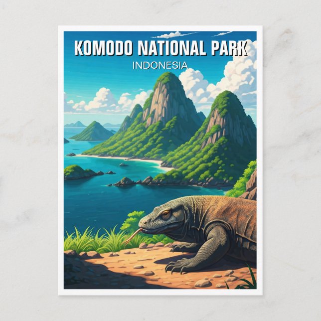 Cartão Postal Parque Nacional Komodo Indonésia (Frente)