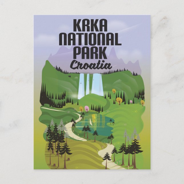 Cartão Postal Parque Nacional Krka Croácia (Frente)