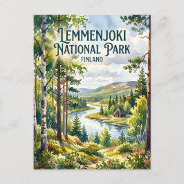 Cartão Postal Parque Nacional Lemmenjoki Finlândia