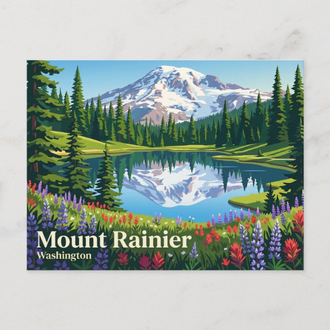 Cartão Postal Parque Nacional Mount Rainier EUA (Frente)