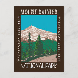Cartão Postal Parque Nacional Mount Rainier Vintage Angustiado