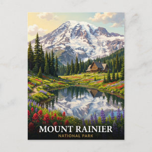 Cartão Postal Parque Nacional Mount Rainier Washington